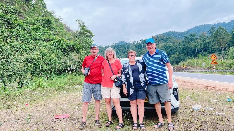 Hoi An to Hue private car transfer with scenic views along the Hai Van Pass in Central Vietnam.
